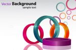 Abstract Background with Colorful Rings Pattern and Sample Text